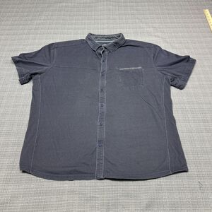 Kuhl Shirt Mens‎ XL Grey Button Up Organic Cotton Short Sleeve Gorp Casual